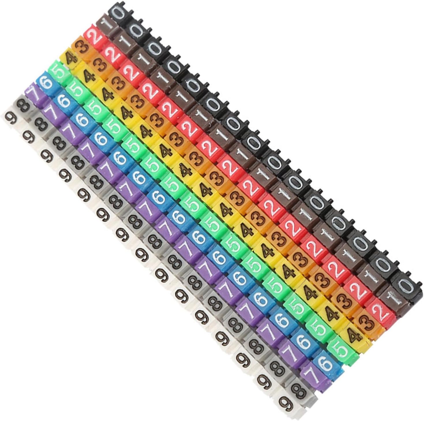 0-9 cyfrowy kodowany klips na plastikowej identyfikacji kabla znacznik do drutu etykieta numeru etykieta drutu zestaw znacznik kabla rurkowy kolorowy (150 szt. -1,5 mm 1,5 kwadratu)