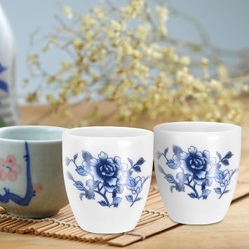 MAGICLULU Set Japanese Glass, Japanese Cup, Japanese Sake Kit, Sake Cup, Sera, Blue