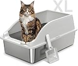 Amazon product image of Suzzipaws High-Sided Stainless-Steel Litter Box Kit