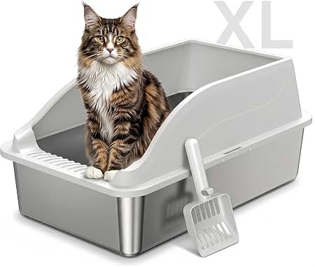 その他 CATBOX Amazon.com: PAWZ Road Stainless Steel Litter Box XL Enclosed Cat