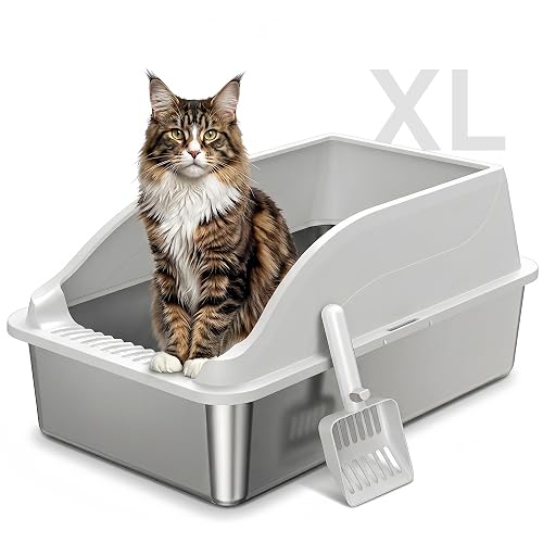 Stainless Steel Cat Litter Box, Extra Large XL Odor Free