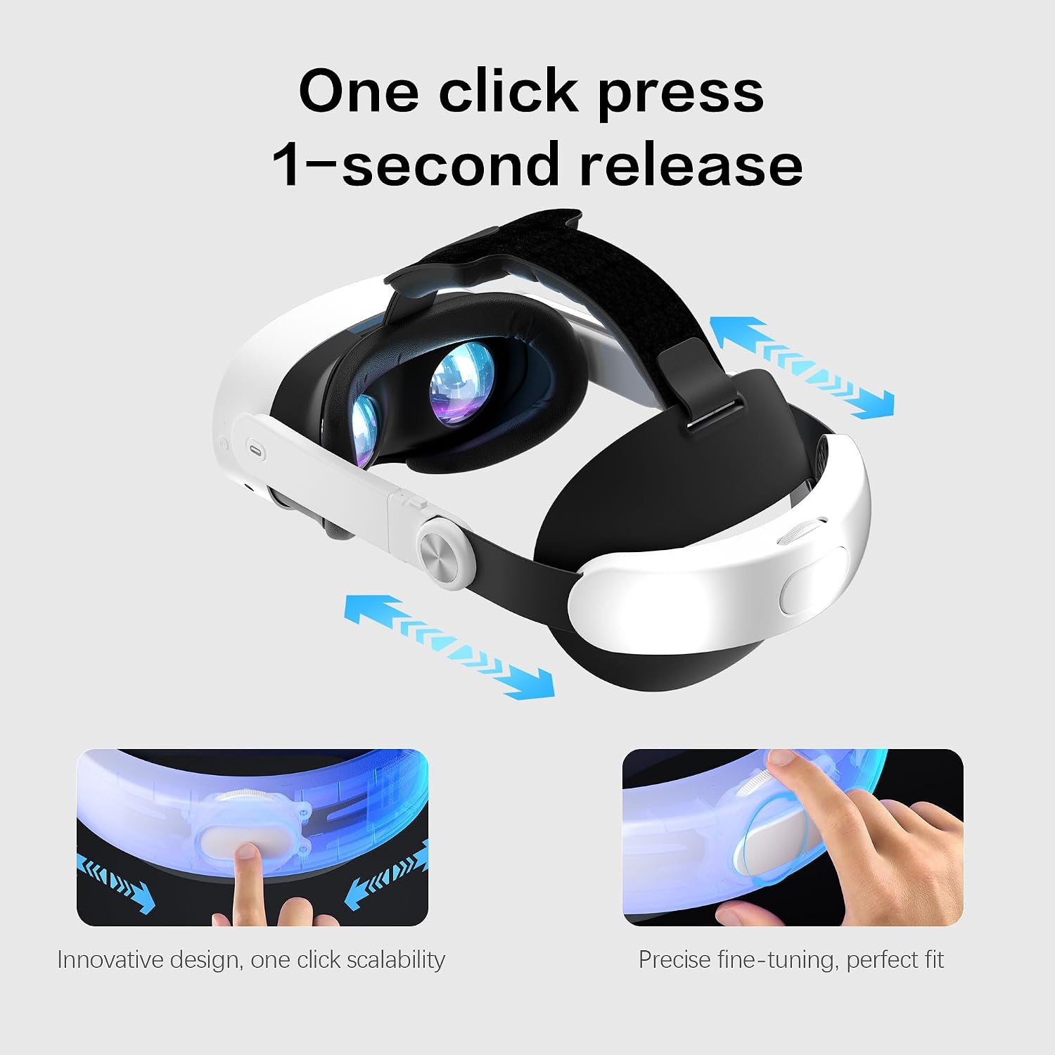 VR Head Strap - Detachable Slot, One-Click Assembly, Fits Quest 3S/3/2 image 2