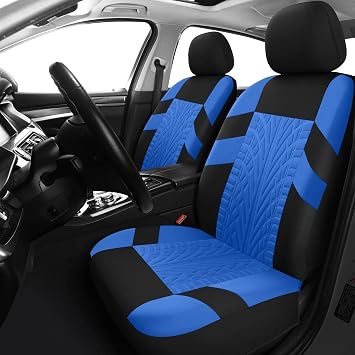 Pariitadin Car Seat Covers Front Pair, Washable and Breathable Seat Covers for Cars, Universal Fit Car Interior Covers for Most Sedan Truck SUV, Black/Blue - Best Deal Finder