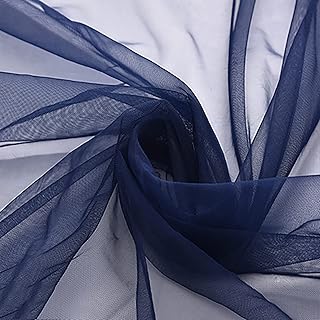 Yimihua 150 cm de Ancho,Tela de Organza de Tul Tela de decoración navideña, decoración de Bodas o Fiestas(Color:Azul)