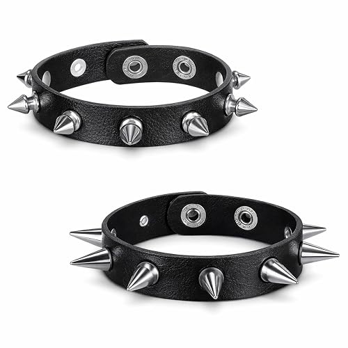 2 Pcs Studded Spike Bracelet