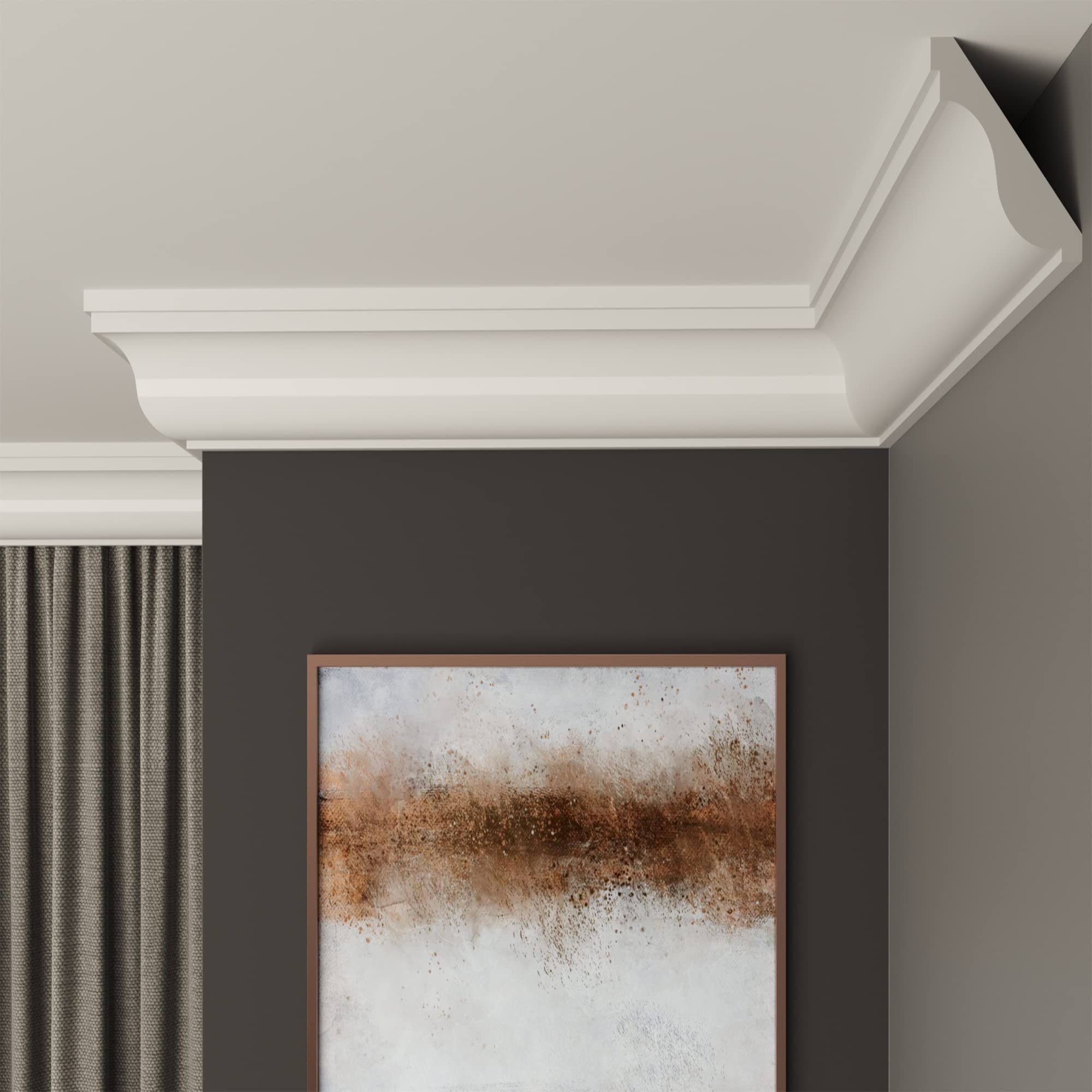 FAST DECOR Decorative Coving for Ceilings, Premium Extruded Polystyrene Cornice Coving, Lightweight Ceiling Moulding Trim, Flexible and Durable Ceiling Cornice Trim (CS22, 10M (5 Length))