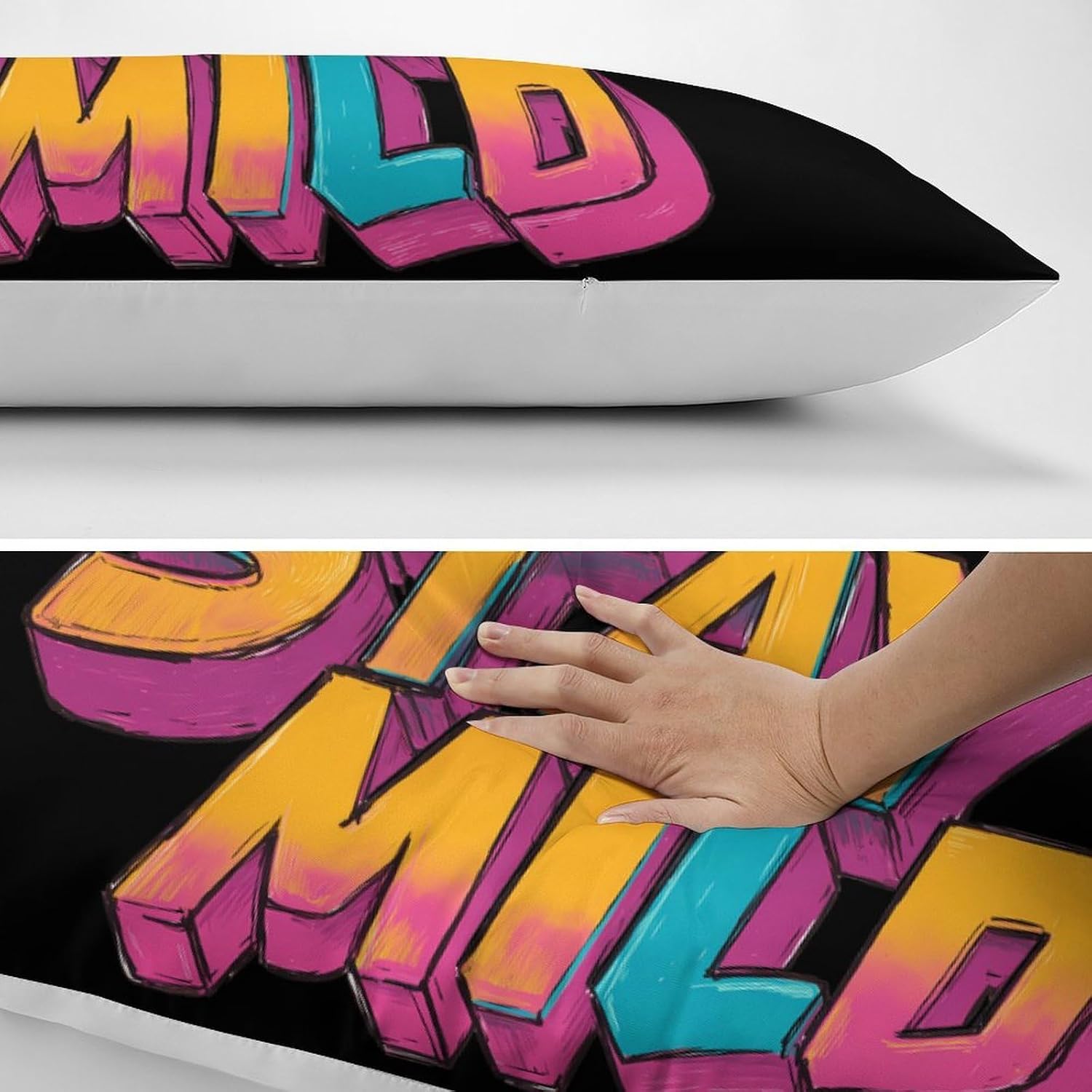 Stay Mild Vintage 80s Body Pillow Cover Long Cushion 18.9x53.1 Inch | pillowcase,bed decor,farmhouse,sofa