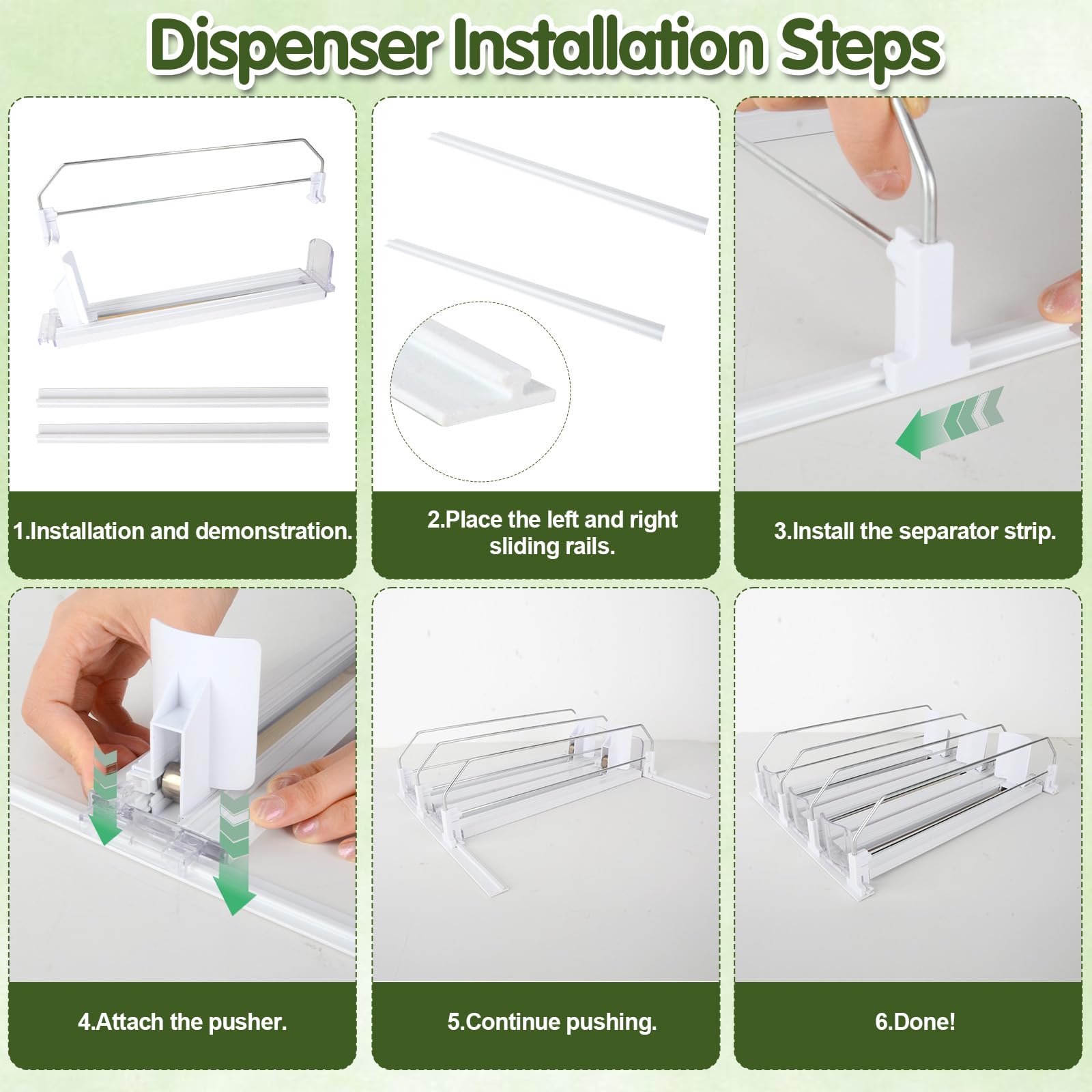 Automático Dispensador Latas Nevera, Organizador de Bebidas, Organizador Nevera, 31 * 25CM, 3 Filas, Incluye 1 Brocha, Ancho Ajustable, Dispensador de Bebidas para Supermercado de Cocina
