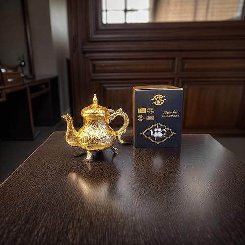 Miniatura 6 de Heybeli - Jarra de tetera decorativa árabe turca (dorada)