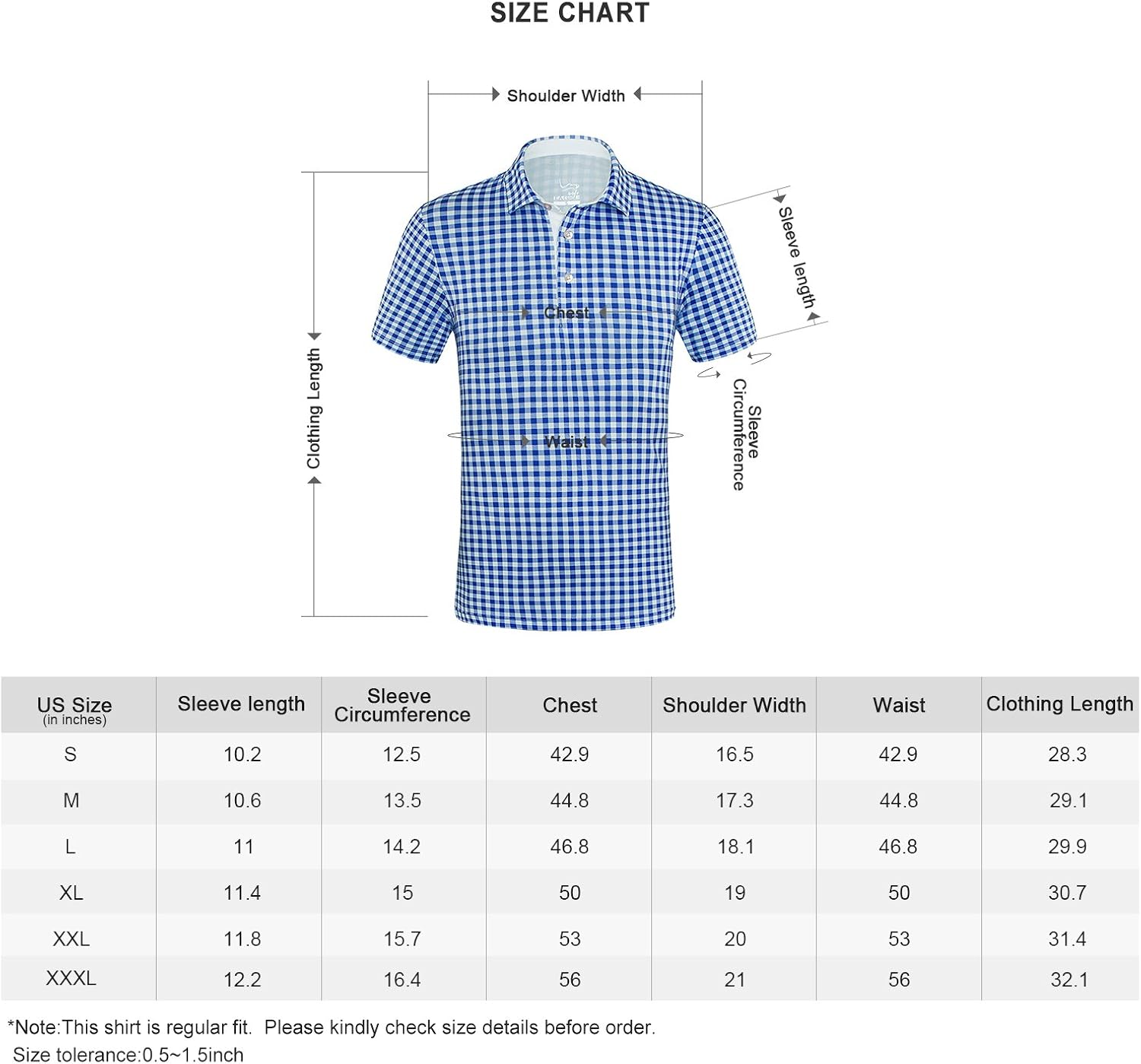 EAGEGOF Regular Fit Men's Shirt Stretch Tech Performance Golf Polo Shirt Short Sleeve : Sports & Outdoors