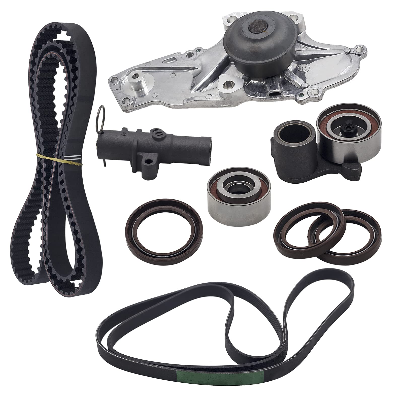 Engine Timing Belt kit with Water Pump,for 2003-2018 Acura MDX RDX RL TL TSX ZDX 2003-2017 Honda Accord Crosstour Odyssey Ridgeline 3.0L 3.2L 3.5L 3.7L # TCKWP329 TKH-002 1440-RCA-A01