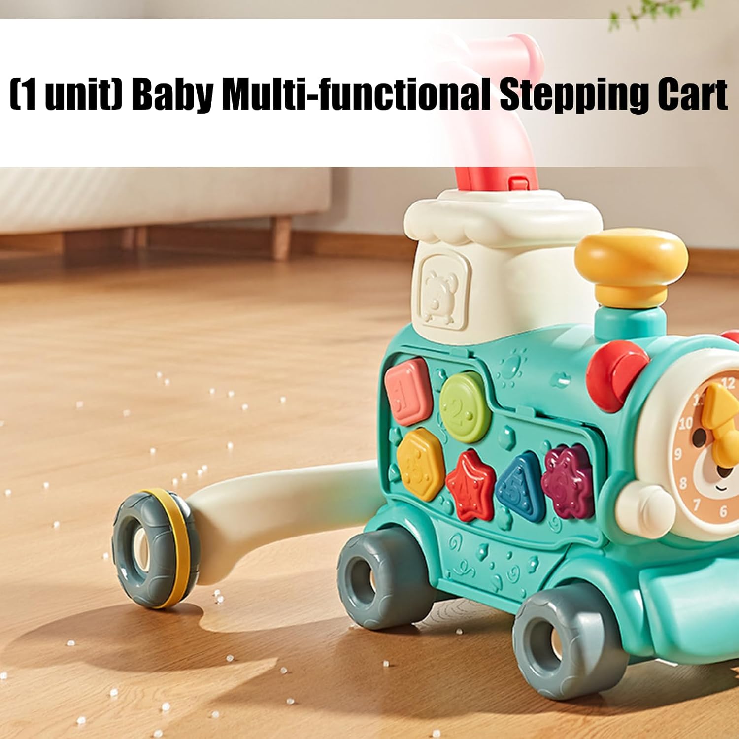 1. Adjustable Infant Walker with Sensory Play Panel Anti-Tip Base & Removable Learning for Stable First Steps Ergonomic Handle Saunterer