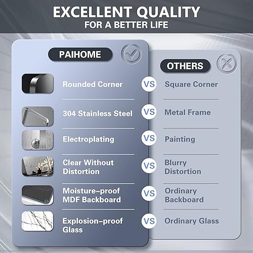 Miniatura 8 de Espejo de baño dorado cepillado de 22 x 30 pulgadas para pared, espejo de baño con marco de acero inoxidable 304, espejo rectangular de granja de