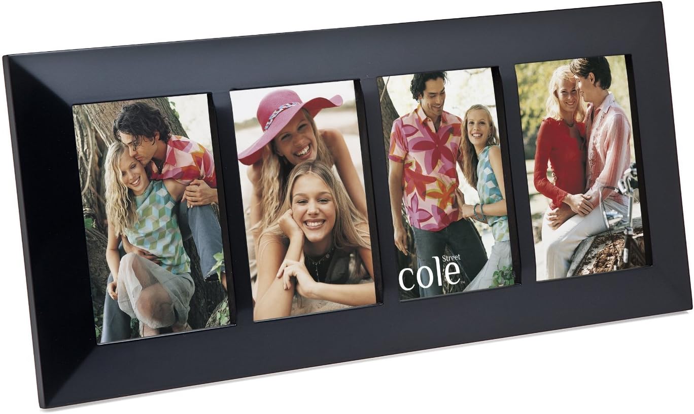 4 Opening 4x6 Black Wood Collage Picture Frame
