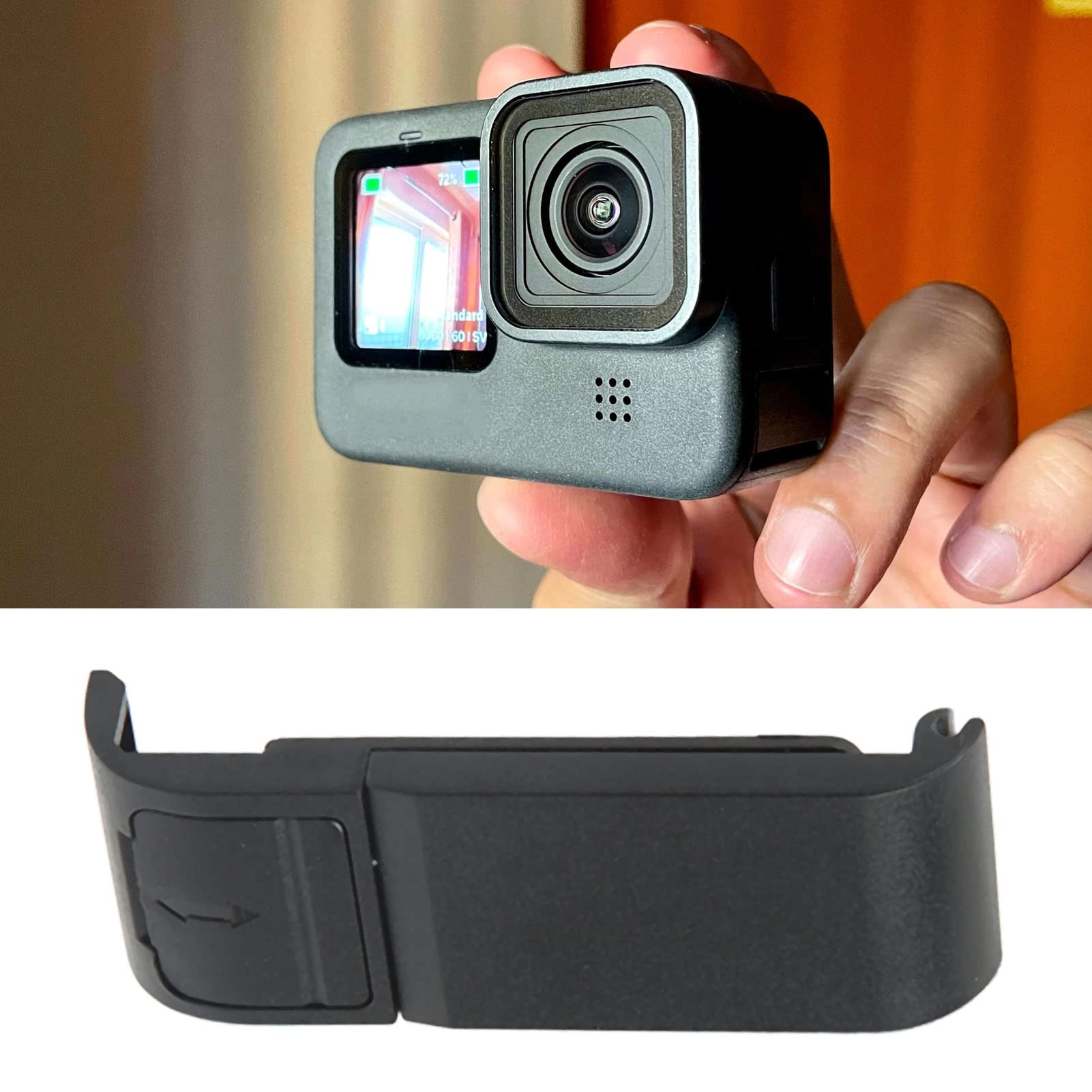 Battery Cover Replacement Side Door Camera for 10 9 Black Action Camera