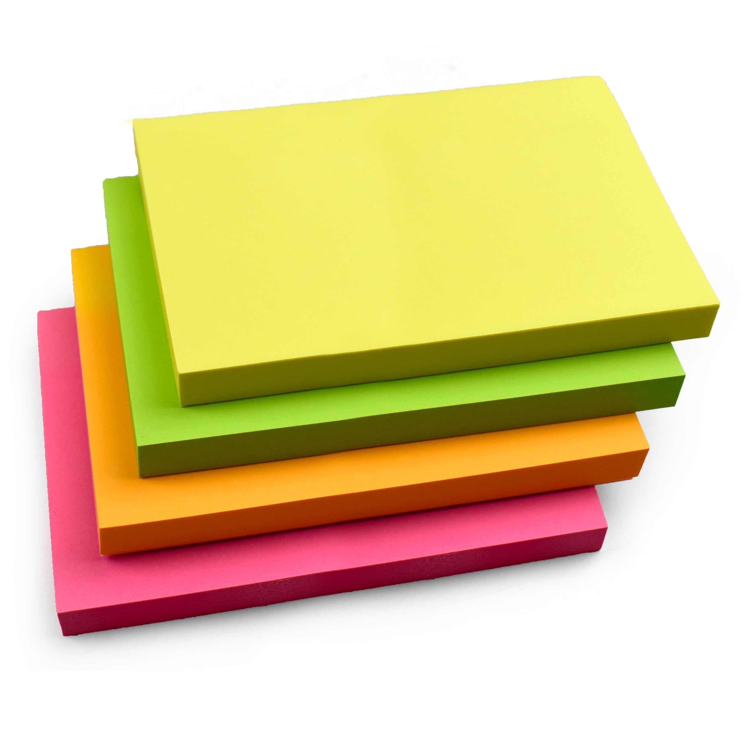 400 Bright Sticky Notes 127x76mm (5"x3") 4 Pads of 100 Sheets, Colourful Memo Notes in Yellow, Pink, Orange, Green or Peach