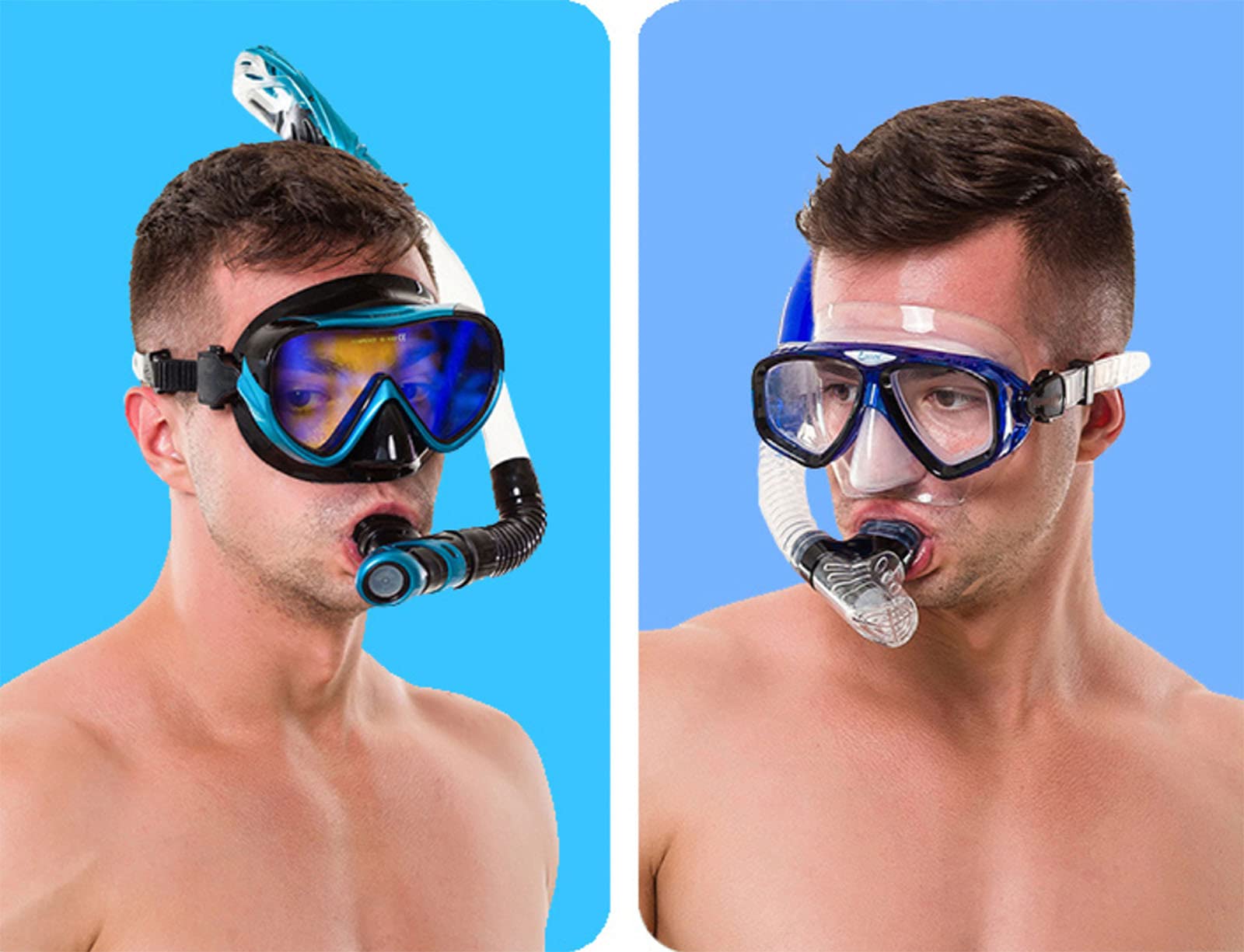Máscara De Buceo, Gafas De Buceo con Esnórquel, Gafas De Buceo Libre De Vidrio Templado - Kit De Esnórquel Seco con Boquilla Cómoda, Color Verde