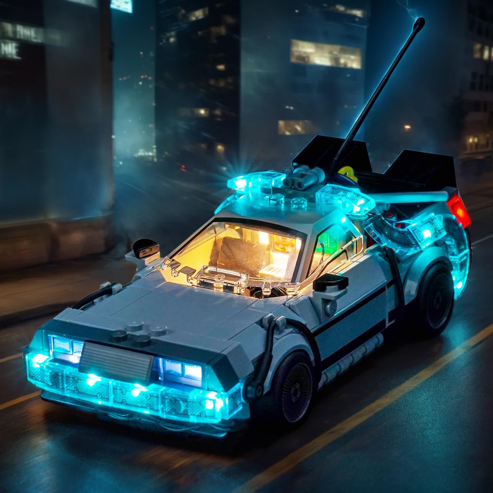 LocoLee Light kit Compatible with Lego 77256 Time Machine from Back to The Future - No Actual Model Only Lights, LED Lighting Accessories Compatible with Lego Delorean