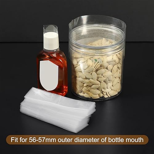 Miniatura 35 de PATIKIL Bandas retráctiles perforadas de 6.102 x 1.575 in, paquete de 400 bandas termocontraíbles de PVC para tapas de diámetro de 3.74 a 3.82