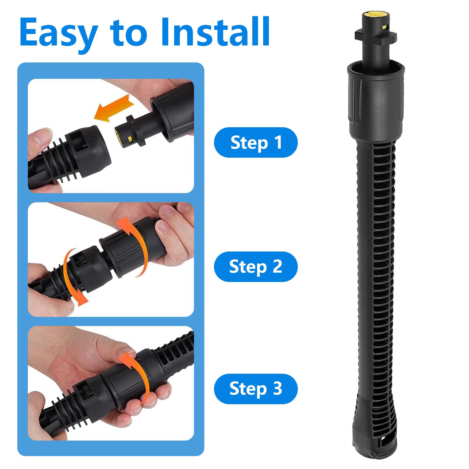 Alargador de Lanza de Pulverización, Accesorio para Hidrolimpiadora para Karcher K2-K7, Extensión de 0.4M, Varilla de Extensión para Pistola de Pulverización de Repuesto, 2 Piezas