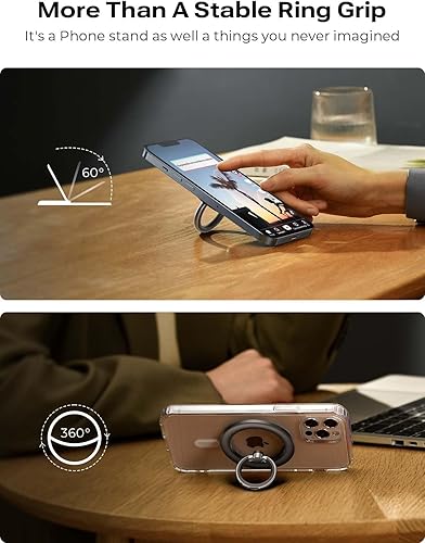 Miniatura 6 de LISEN Soporte magnético para teléfono Magsafe, anillo magnético para teléfono, soporte giratorio para iPhone 15 Pro Max Plus iPhone14 13 12 MagSafe