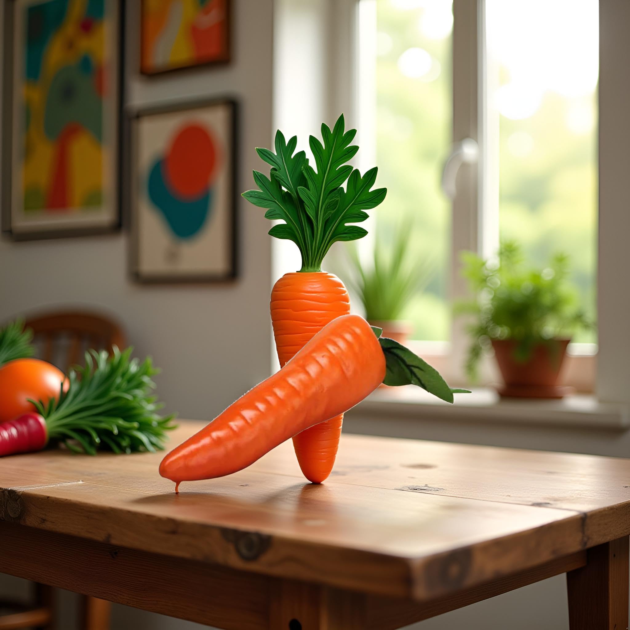 YuanHolumid Orange Artificial Vegetables Decorative Reusable Plastic Carrot Home Decor Excellent Quality and Popular Durable Design Artificial Vegetables Artificial Plants and Flowers