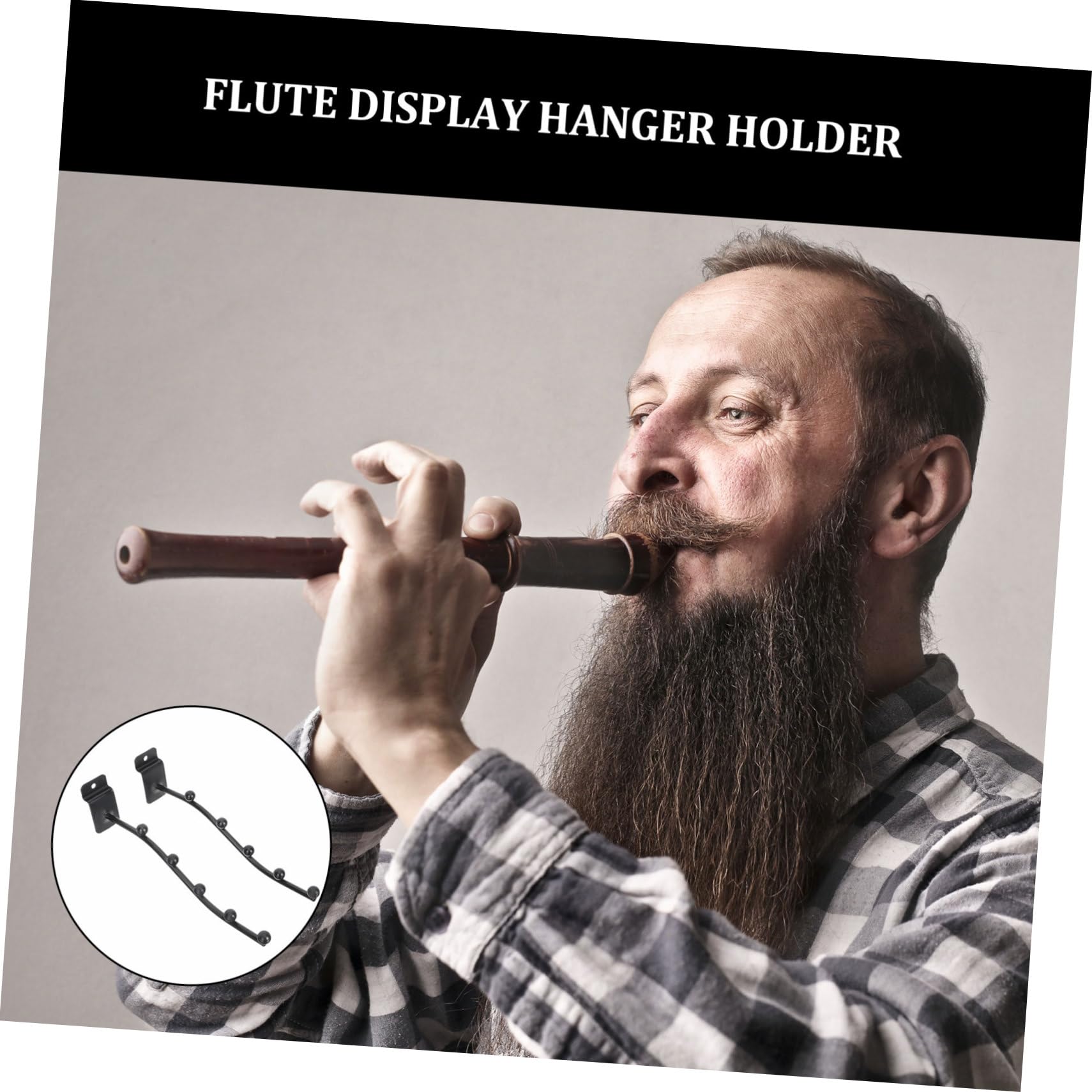 Abaodam 2pcs Hooks to Flute Wall Mounted Flute Rack Sturdy Iron Flute Hanger Easy Installation for Flute Display