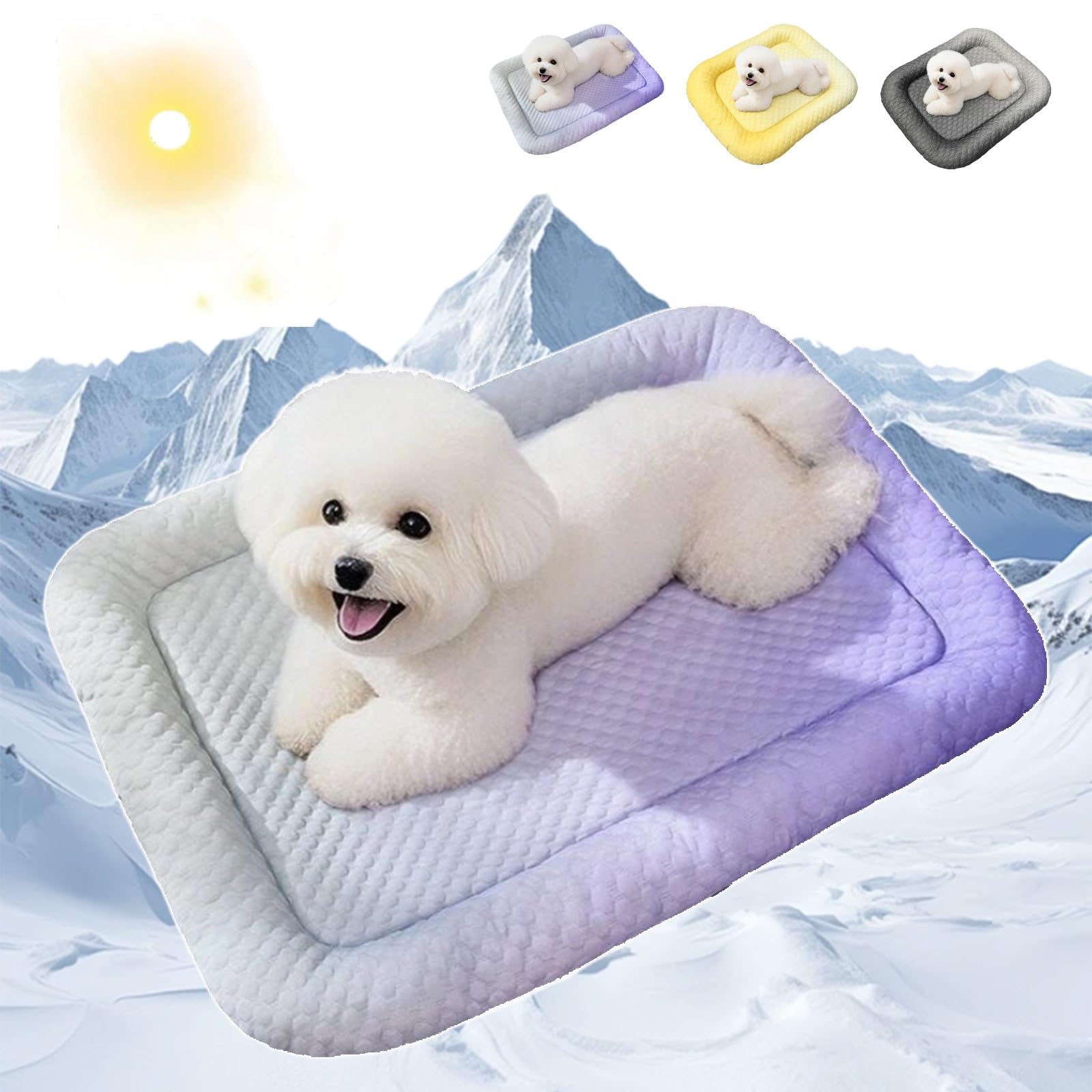 Ruhemeister Pro 2026 New Ice Silk Pet Cooling MatBreathable Summer Cooling Bed for Dogs & Cats – Self Coolings Bed Scratch Resistant – Gradient Ice Silk, Enjoy an Immersive Sleeping Experience(A,L)