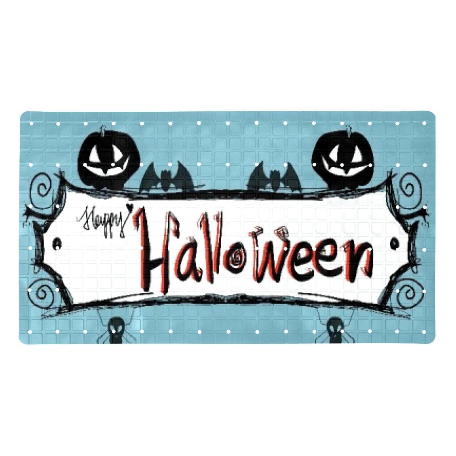 Tapis de douche antidérapant Happy Halloween pour salle de bain