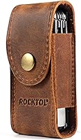 Vista 1 de ROCKTOL Multitool Sheath, Premium Leather Snap Sheath for Belt, Multi-Tool Knife Sheath Pouch Holster Fits 4.2" Multitools for EDC, Camping, Hiking
