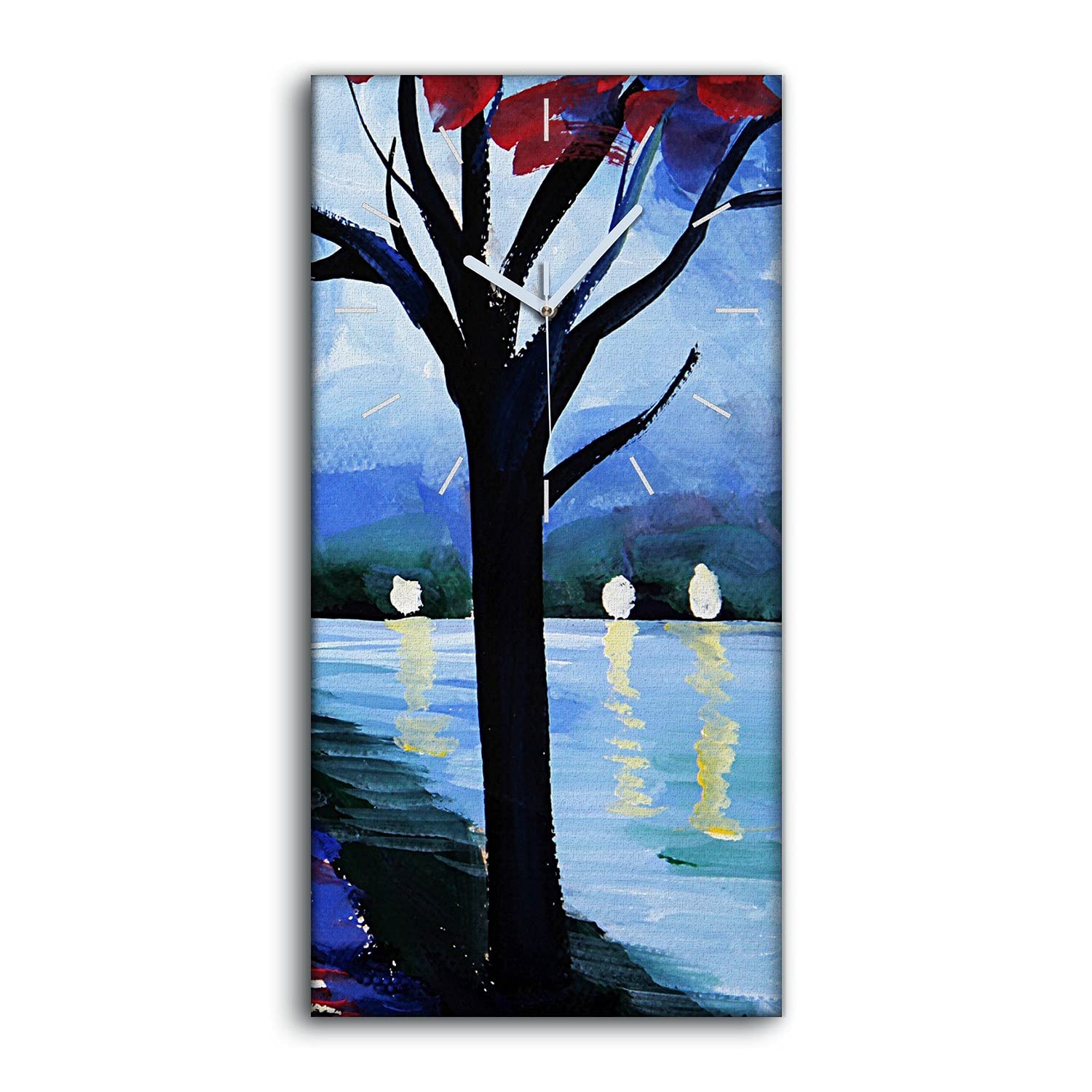Horloge Toile sans Tic-Tac Tableau Moderne 30x60cm Salon sans Bruit