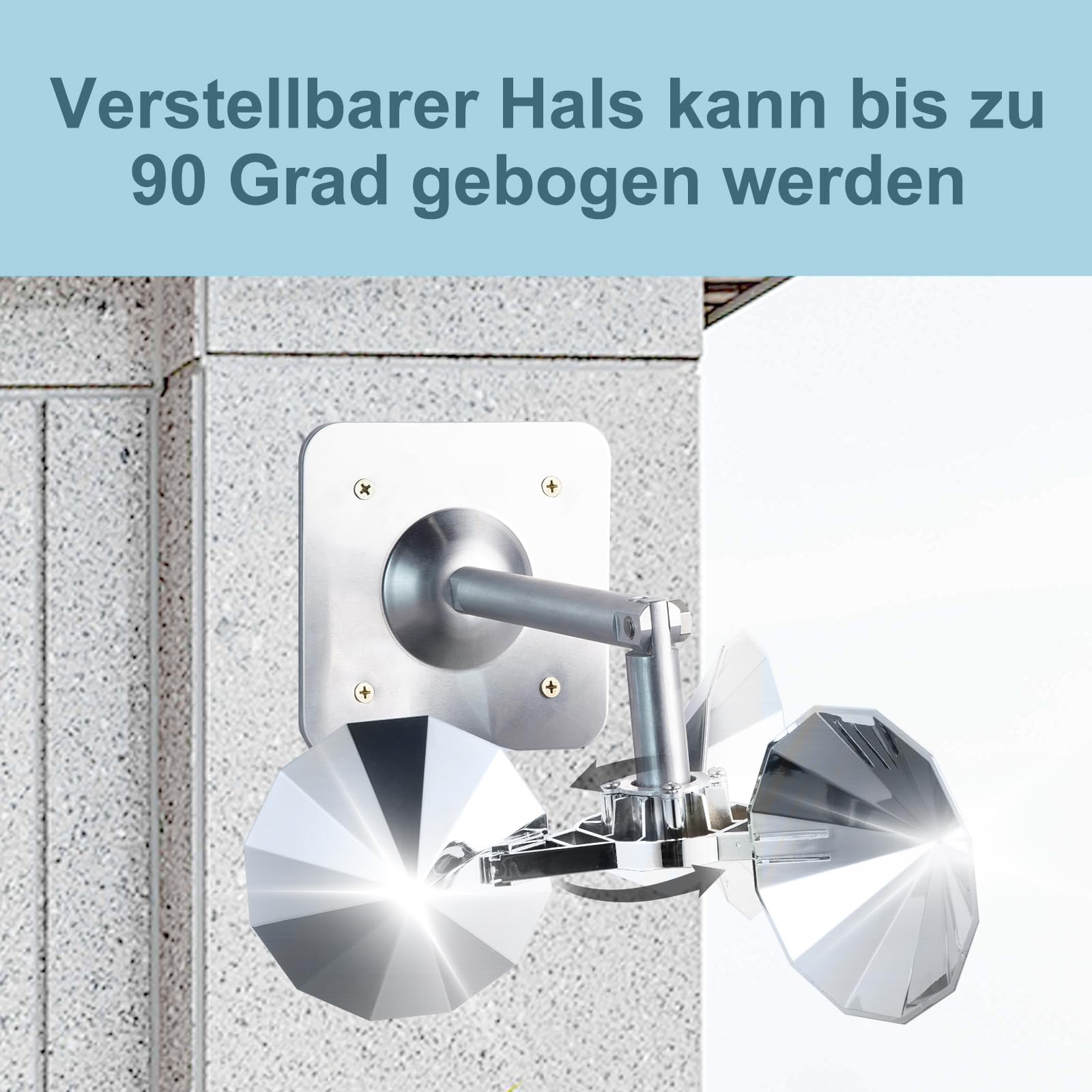 OFFO Taubenabwehr, Vogelabwehr Windspiel Specht Abwehr, 360° Reflexion, mit Aluminium-Basis, Vogelschreck Vogelabwehr, Specht Abwehr Fassade,1Stück.