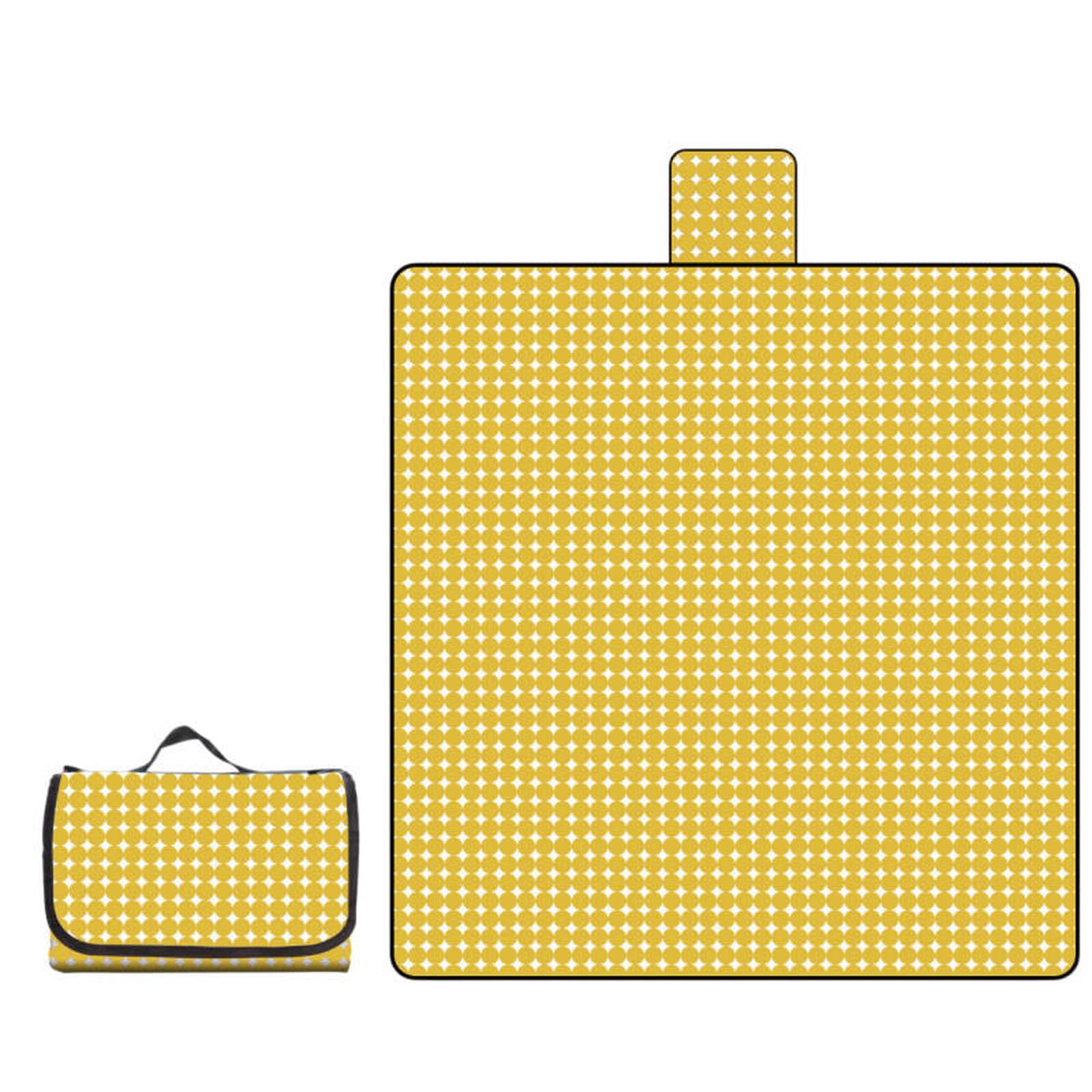 Générique Couverture de Pique-Nique rétro à Pois, Tapis de Camping épais et imperméable avec Envers en PVC, Tapis de Plage Pliable et Portable pour Le Parc et la randonnée