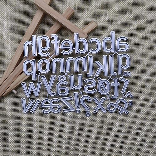 Miniatura 4 de Troqueles del alfabeto para hacer tarjetas, troqueles de corte de metal, troqueles del alfabeto para álbumes de recortes, aniversario, cumpleaños,