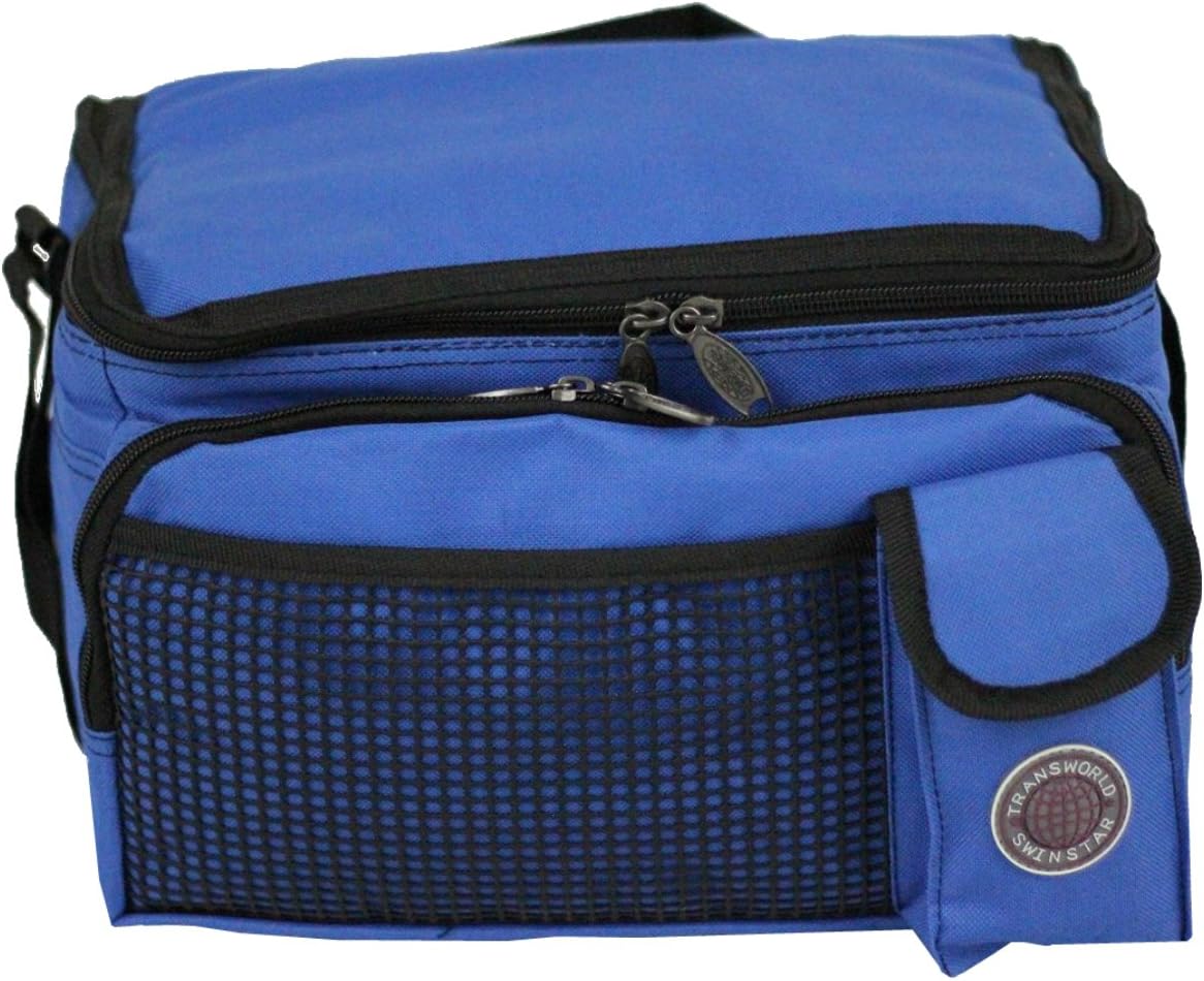 Transworld Durable Deluxe Insulated Lunch Cooler Bag (Many Colors and Size Available) (12"x10"x8 1/2", Black)
