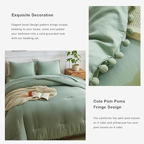 Miniatura 3 de IHOUSTRIY Juego de edredón para niños, tamaño individual, cama en una bolsa, tamaño individual, 5 piezas para adolescentes, juegos de ropa de cama