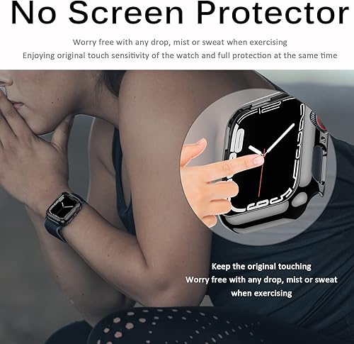 Miniatura 5 de Miimall Funda compatible con Apple Watch Series 87 de 1.772 pulgadas, marco duro de policarbonato sin protector de pantalla, a prueba de golpes,
