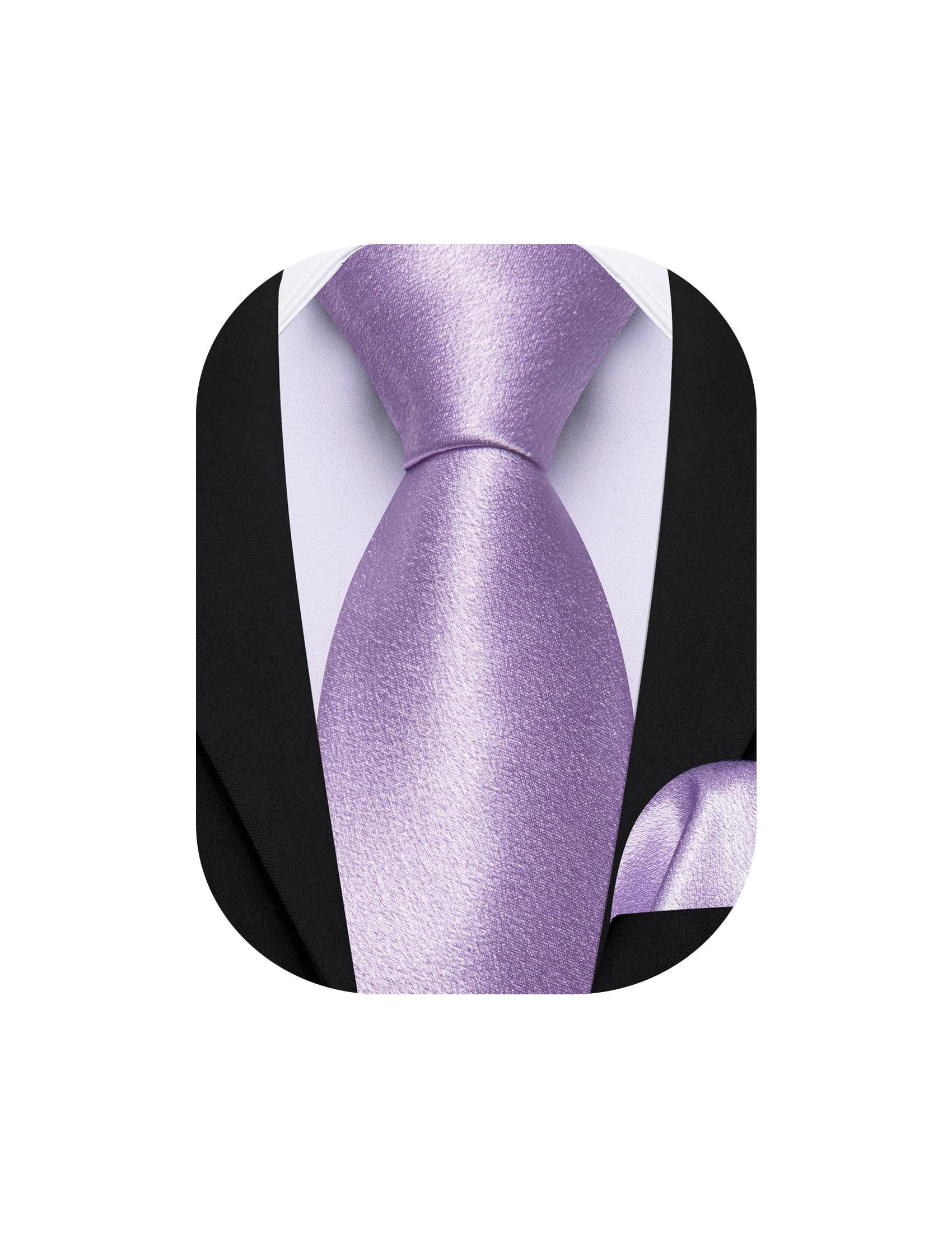 Barry.Wang Boys Ties Pre-Tied Satin Solid Color Kids Tie Pocket Square Set Adjustable Formal Necktie Graduation School