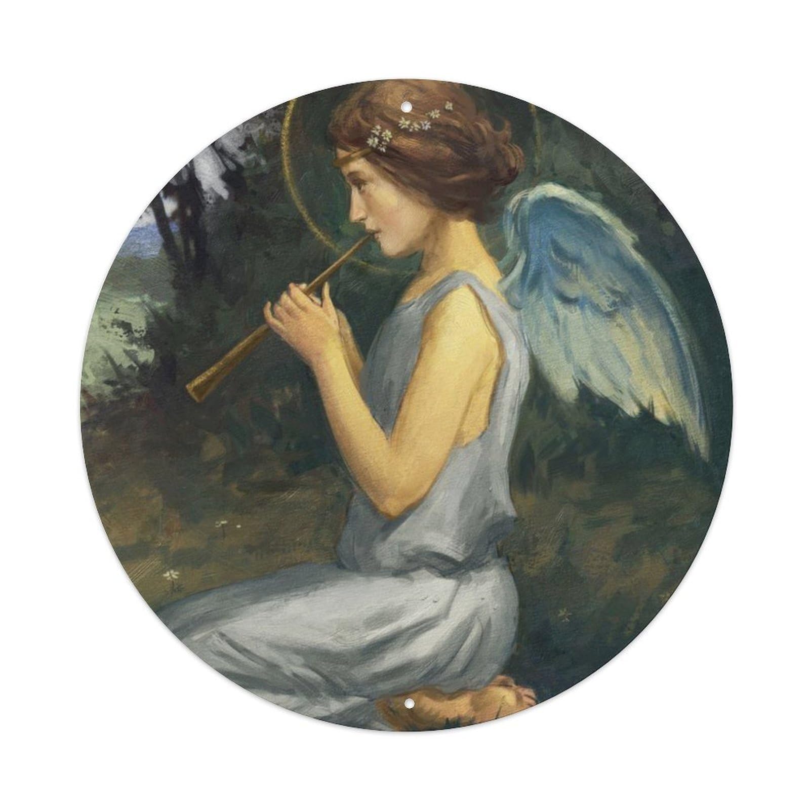 Vintage Angel Angels Who Play Musical Instruments Metal Tin Sign