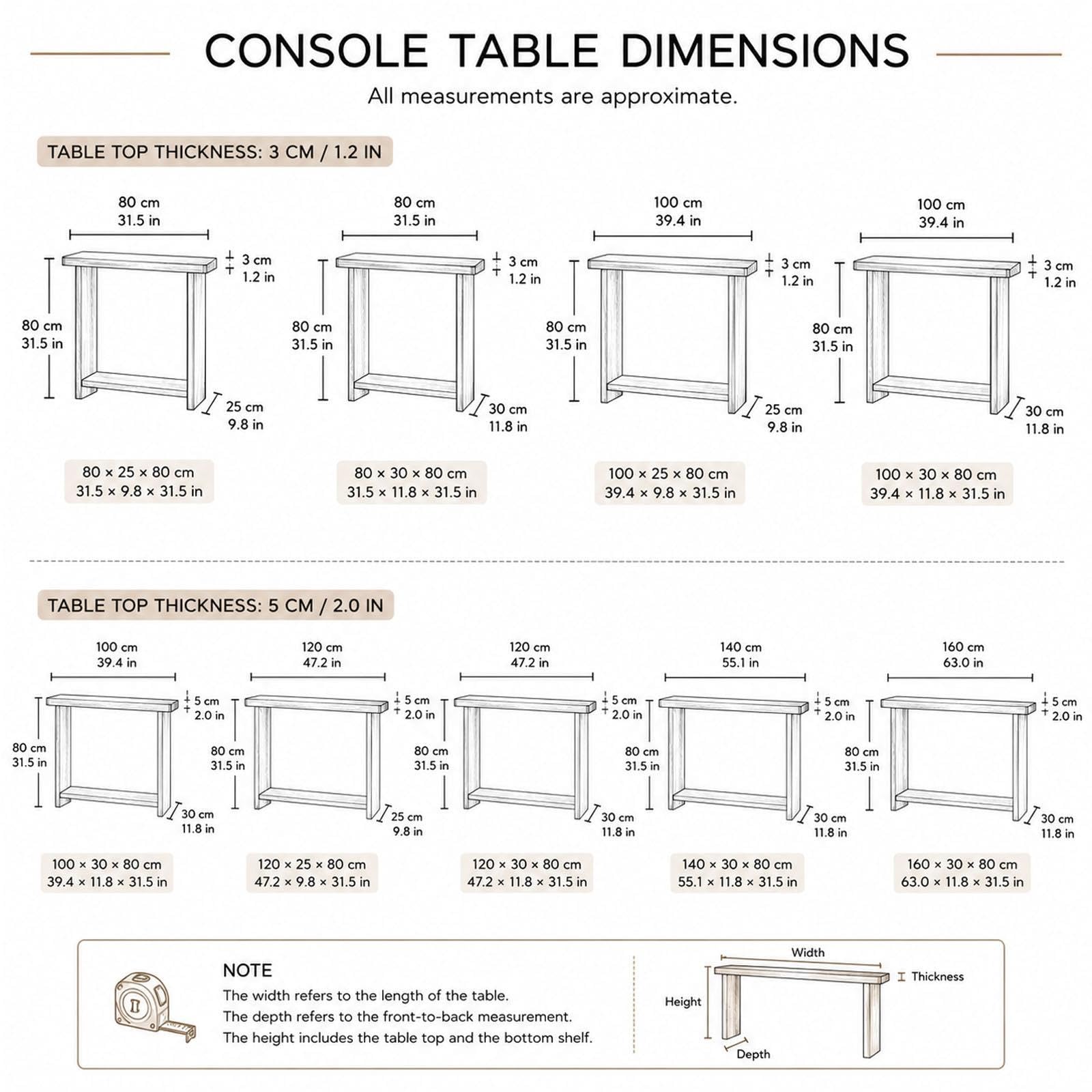 Tavolo Console Legno Massello, Mobile d'Ingresso Stretto per Spazi Piccoli