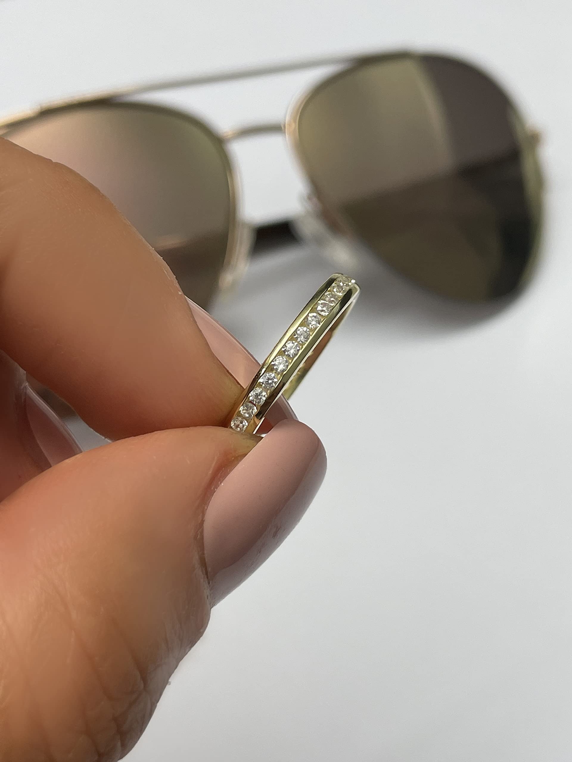 My Gold Damen Goldring Gold 333 Mit Zirkonia Echtes Gelbgold (8 Karat) Zart 3mm Damenringe Ewigkeitsring Cora MOD-07950