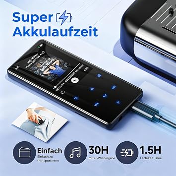 64GB MP3 Player Bluetooth 5.3 MP4 Player 2.4 Inch Screen Portable