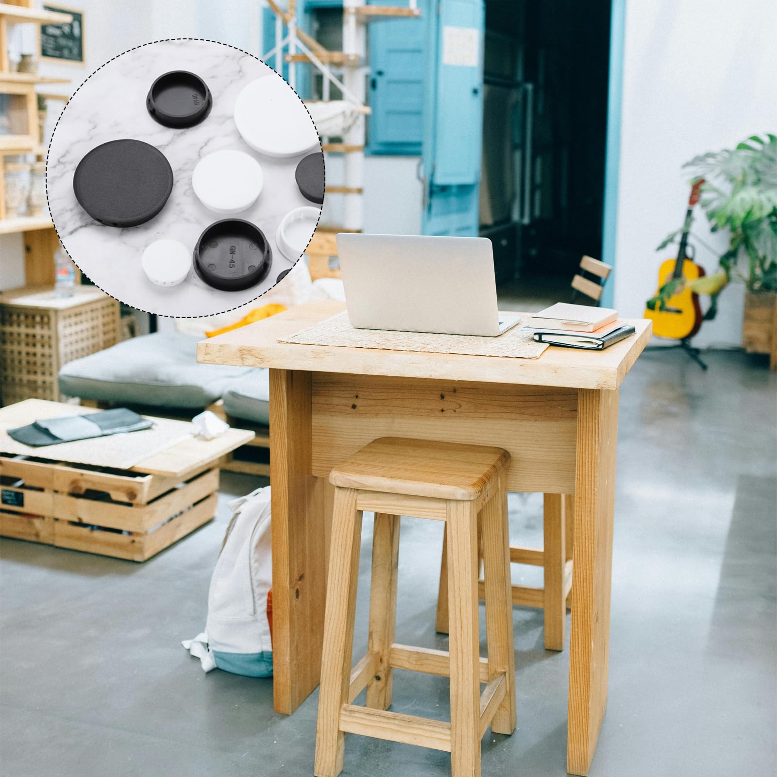 64 Tappi Per Fori In Plastica Bianca - Diametro 7mm, Nylon, Per Mobili, Armadi, Tubi, Pannelli - Foto 7