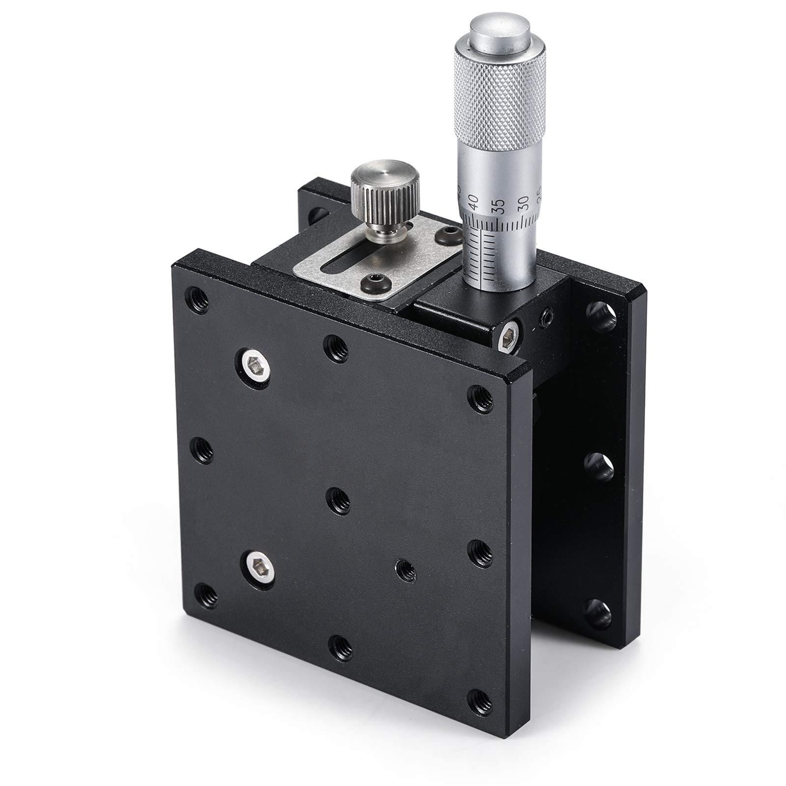 Z Linear Stage, Micrometer Manual Precision Linear Translation Stage Displacement Trimming Bearing Sliding Table Z Axis 60x60mm Platform Size