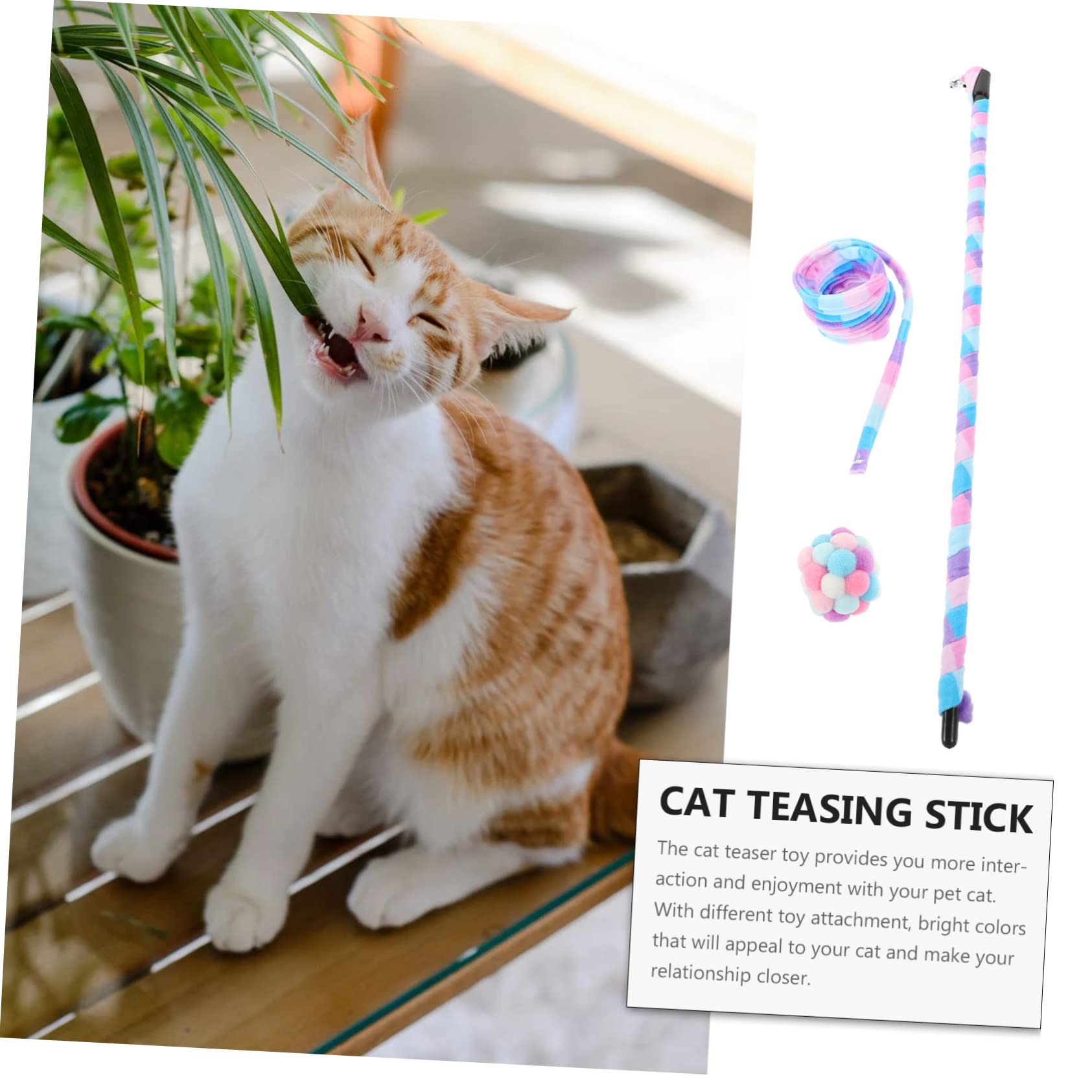 Happyyami 5 Ensembles Chat taquin Chat Teaser de Chat Interactive Cat Toy Chat Jouet à Ressort Accessoires de de Chat Jouet pour Chat ver Animaux Printemps annexe