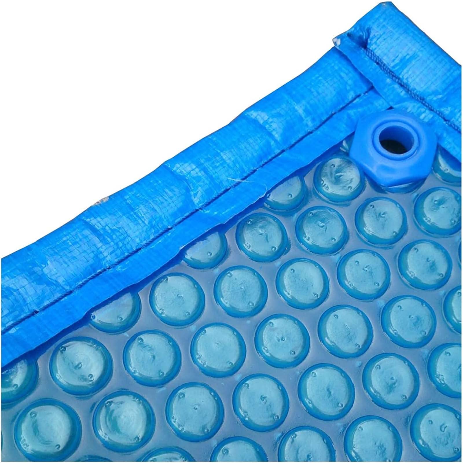 FAXIOAWA Große Pool-Solar-Deckenabdeckung, 15 Mil, robuste isolierende Badewannendecke mit Ösen und verstärkten Kanten, Blasen, blau, rechteckig (Größe: 3 x 9 m/9,8 x 29 Fuß)