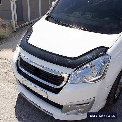 Miniatura 5 de BMY - Deflector de capó / protector de insectos delantero compatible con Peugeot Partner 2015-2018 Protector de capó | Partículas e insectos |