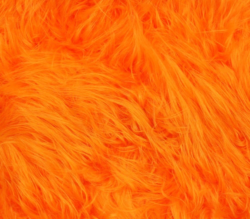 Faux Fur Fabric Long Pile Gorilla Orange / 60" Wide/Sold by The Yard