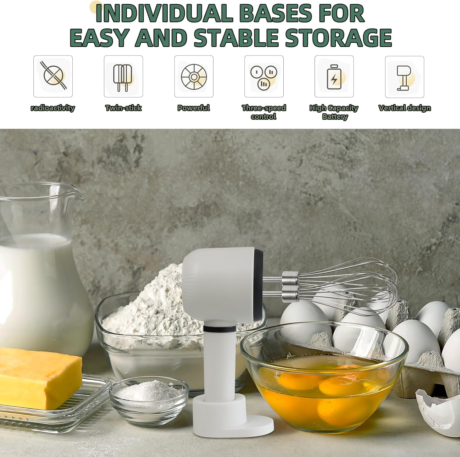 Close-up of the SUNHAIXIA Hand Mixer's top panel showing speed indicator lights and power button.