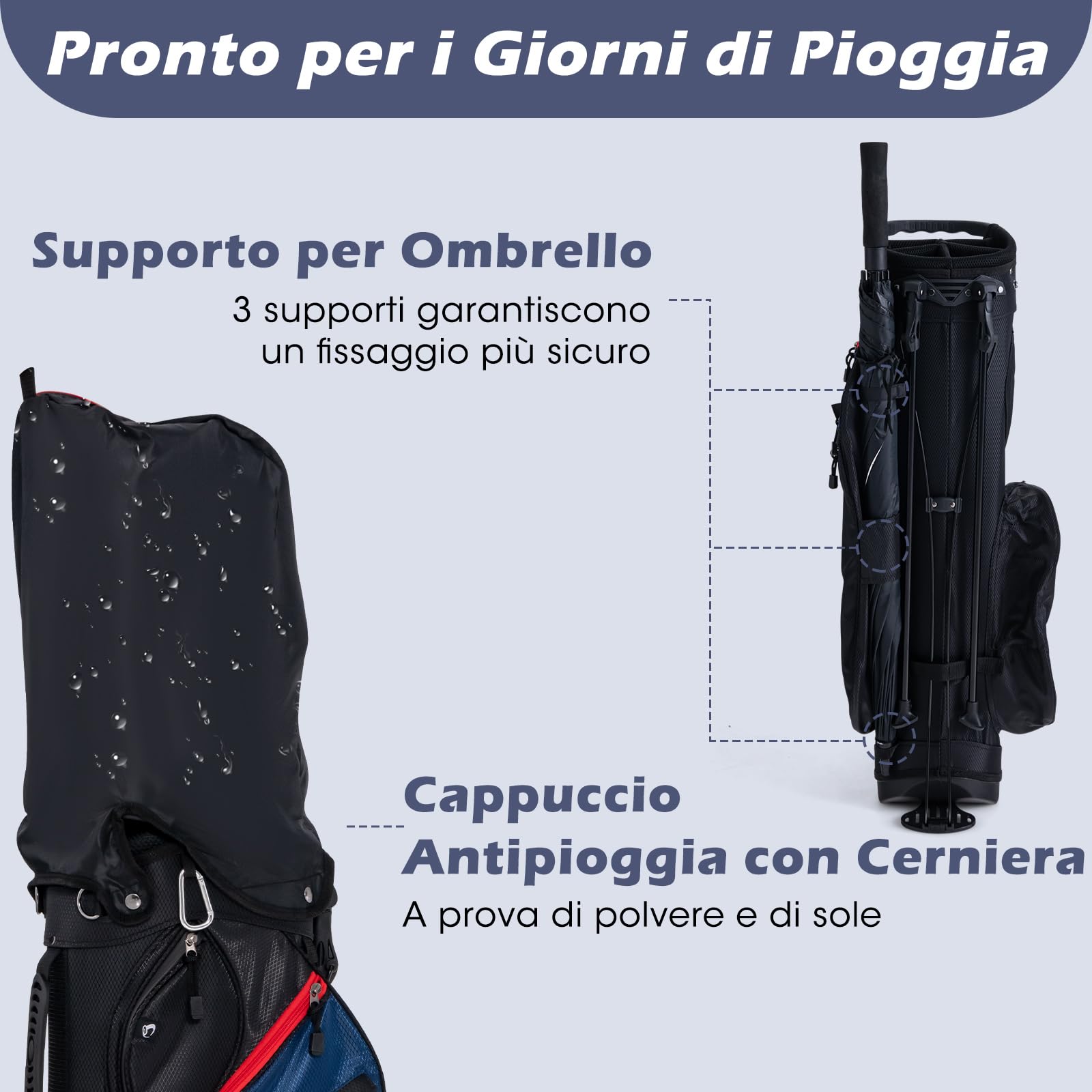 COSTWAY Set Completo di Mazze da Golf per Uomo, Include Driver 1 da 460CC, Fairway 3, Ibrido 5, Ferri 5, 6, 7, 8, 9, P e S, Putter e Borsa Portatile Leggera, Destrorso